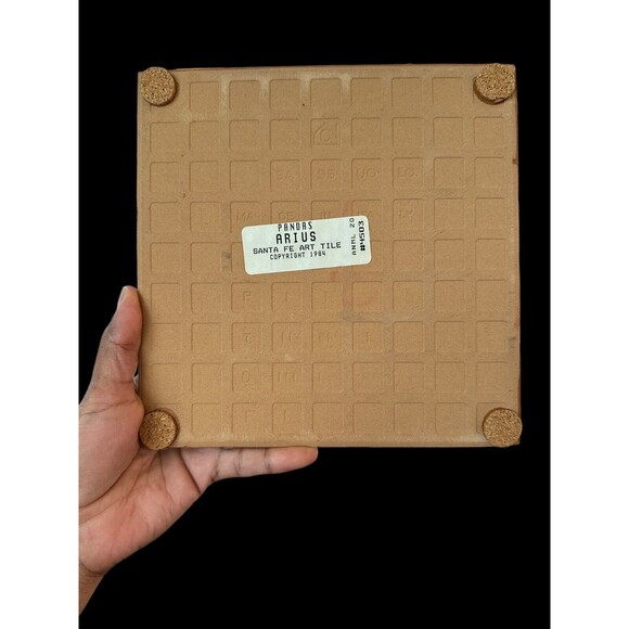 1984 Arius Santa Fe Art Tile PANDAS #4503 8”x8” Italy Tile Trivet RARE - Picture 2 of 7